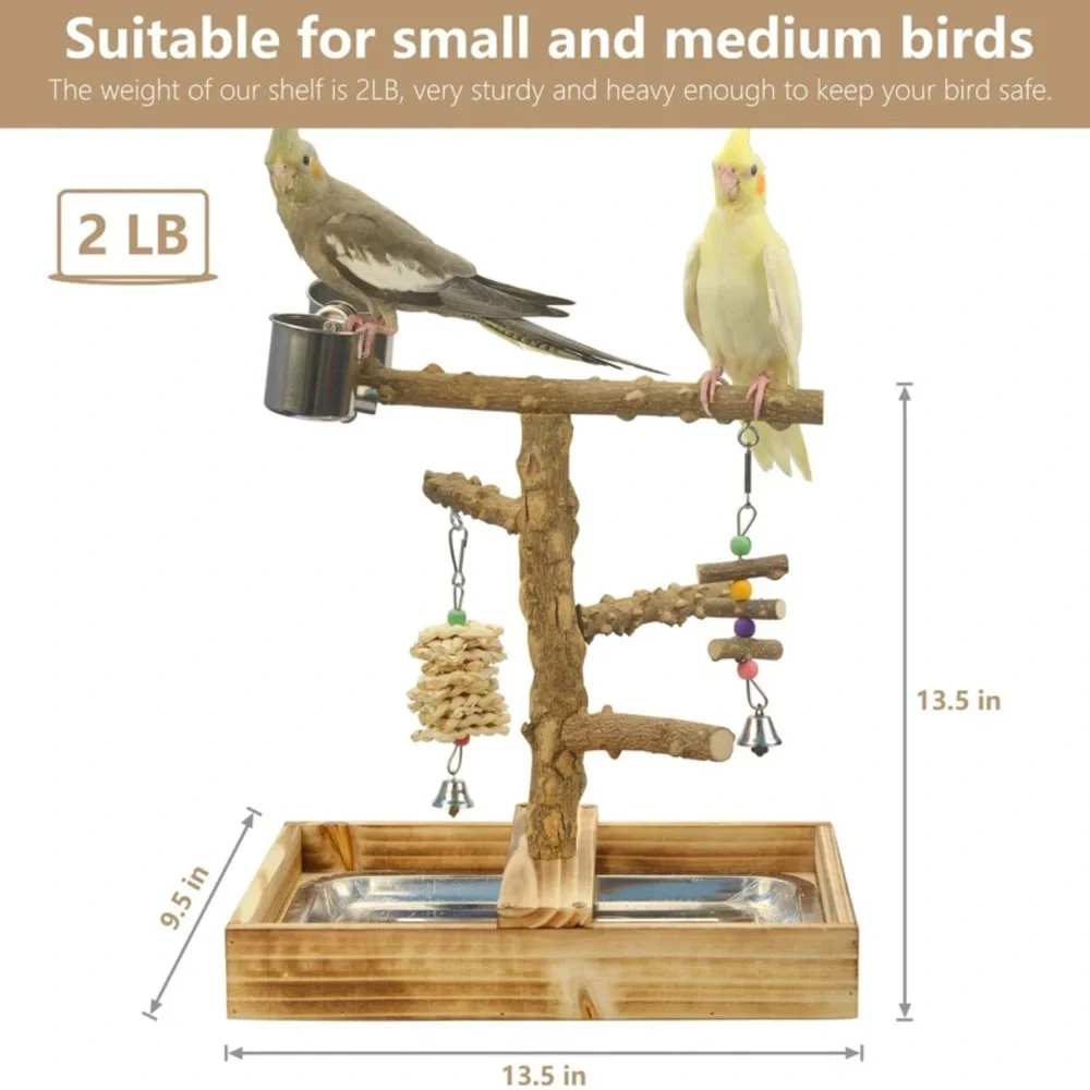Natural Wood Bird Feeder Playground, Aluminum Tray Assembled Display NWOT & box